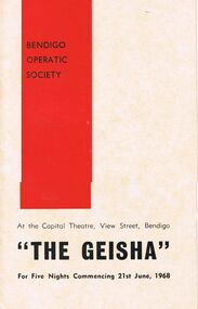 Programme - BENDIGO OPERATIC SOCIETY ''THE GEISHA''