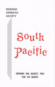 Programme - BENDIGO OPERATIC SOCIETY ''SOUTH PACIFIC''