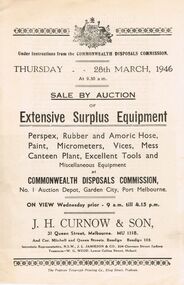 Document - IAN DYETT COLLECTION: AUCTION CATALOGUE - COMMONWEALTH DISPOSALS COMMISSION