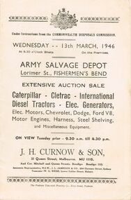 Document - IAN DYETT COLLECTION: AUCTION CATALOGUE - ARMY SALVAGE DEPOT