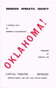 Programme - BENDIGO OPERATIC SOCIETY ''OKLAHOMA!''