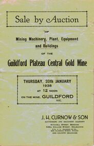 Document - IAN DYETT COLLECTION: AUCTION CATALOGUE - GUILDFORD PLATEAU CENTRAL GOLD MINE