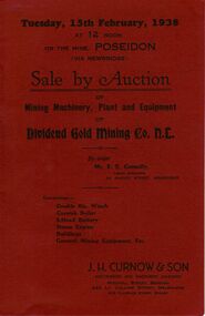 Document - IAN DYETT COLLECTION: AUCTION CATALOGUE - POSEIDON - DIVIDEND GOLD MINING CO