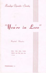 Book - CAPITOL THEATRE PROGRAM '' YOU'RE IN LOVE''MARCH 24-25-26-27 1958