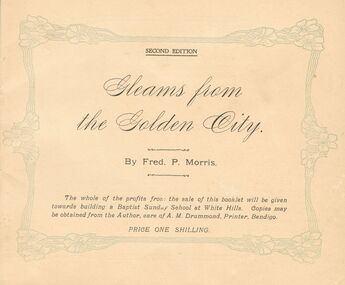 Book - GLEAMS FROM THE GOLDEN CITY BY FRED P. MORRIS 1908