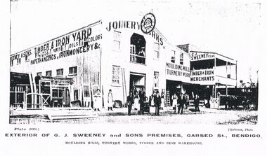 Photograph - DILLON-SHALLARD COLLECTION: G.J. SWEENEY AND SONS PREMISES GARSED STREET BENDIGO