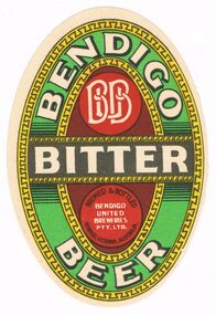 Document - KARL JACKSON COLLECTION: BENDIGO BITTER LABEL