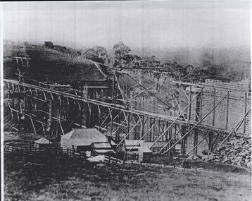 Photograph - RAILWAYS:  COPY OF PHOTO OF TARADALE VIADUCT UNDER CONSTRUCTION