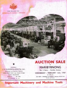 Document - IAN DYETT COLLECTION: AUCTION CATALOGUE - COMMONWEALTH DISPOSALS COMMISSION