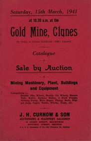 Document - IAN DYETT COLLECTION: AUCTION CATALOGUE - GOLD MINE, CLUNES