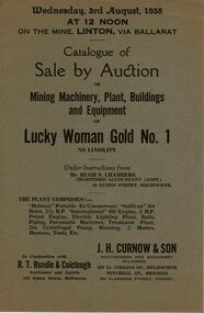 Document - IAN DYETT COLLECTION: AUCTION CATALOGUE - LUCKY WOMAN GOLD NO 1