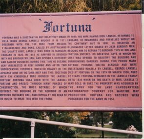 Photograph - FORTUNA COLLECTION: FORTUNA VILLA INTERPRETIVE SIGN