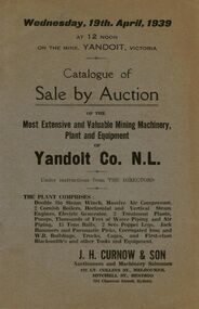 Document - IAN DYETT COLLECTION: AUCTION CATALOGUE - YANDOIT CO. N.L
