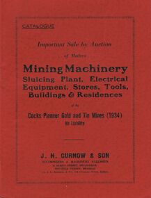 Document - IAN DYETT COLLECTION: AUCTION CATALOGUE - COCKS PIONEER GOLD AND TIN MINES