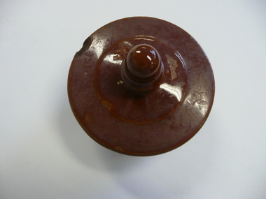 Domestic Object - BROWN EARTHENWARE LID