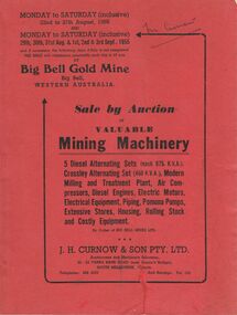Document - IAN DYETT COLLECTION: AUCTION CATALOGUE - BIG BELL GOLD MINE
