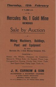 Document - IAN DYETT COLLECTION: AUCTION CATALOGUE - HERCULES NO. 1 GOLD MINE