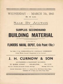 Document - IAN DYETT COLLECTION: AUCTION CATALOGUE - FLINDERS NAVAL DEPOT