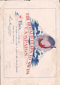 Document - BERT GRAHAM COLLECTION: LEARN TO SWIM CERTIFICATES