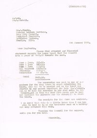 Document - BERT GRAHAM COLLECTION: BENDIGO EAST ASSOCIATION CORRESPONDENCE, 6/1/1989-11/11/1991