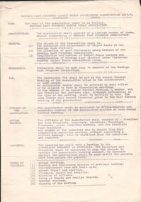 Document - BERT GRAHAM COLLECTION: BENDIGO EAST PROGRESS CARPET BOWLS ASSOCIATION, 1963 - 1991