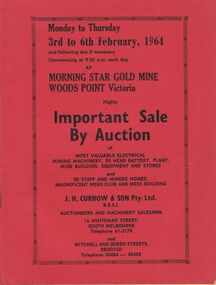 Document - IAN DYETT COLLECTION: AUCTION CATALOGUE - MORNING STAR GOLD MINE