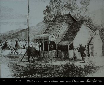 Slide - DIGGERS & MINING. GOLD, c1850s