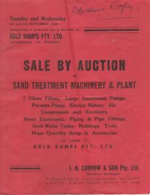 Document - IAN DYETT COLLECTION: AUCTION CATALOGUE - GOLD DUMPS PTY LTD