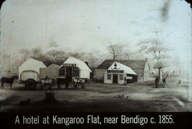 Slide - DIGGERS & MINING. STORES AT THE DIGGINGS, c1855