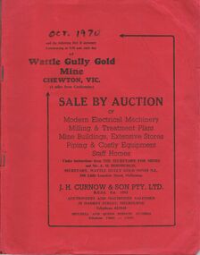 Document - IAN DYETT COLLECTION: AUCTION CATALOGUE - WATTLE GULLY GOLD MINE