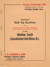 Document - IAN DYETT COLLECTION: AUCTION CATALOGUE - GLENFINE SOUTH CONSOLIDATED GOLD MINES