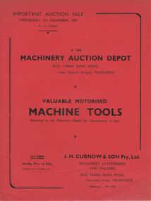 Document - IAN DYETT COLLECTION: AUCTION CATALOGUE - MACHINERY AUCTION DEPOT