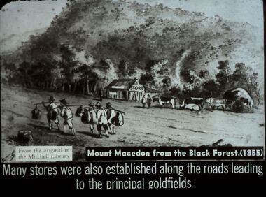 Slide - DIGGERS & MINING. STORES AT THE DIGGINGS, c1855