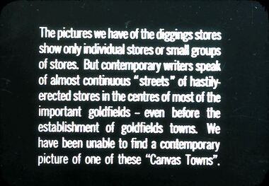 Slide - DIGGERS & MINING. STORES AT THE DIGGINGS, c1850s