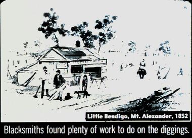 Slide - DIGGERS & MINING. STORES AT THE DIGGINGS, c1852