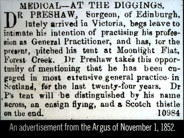 Slide - DIGGERS & MINING. STORES AT THE DIGGINGS, c1852