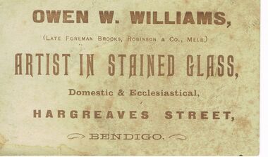 Document - IAN DYETT COLLECTION: BUSINESS CARD - OWEN W WILLIAMS