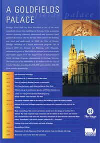 Document - BENDIGO TOWN HALL ''A GOLDFIELD' PALACE'' LEAFLET, 2002