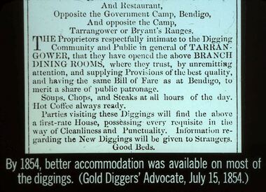 Slide - DIGGERS & MINING. STORES AT THE DIGGINGS, 15 July, 1854