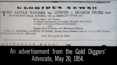 Slide - DIGGERS & MINING. STORES AT THE DIGGINGS, May 20, 1854