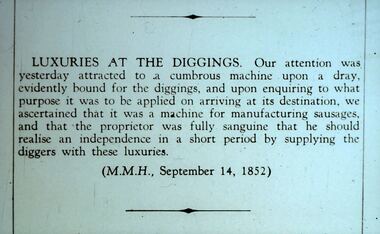 Slide - DIGGERS & MINING. STORES AT THE DIGGINGS, 14 September 1852