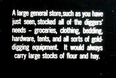 Slide - DIGGERS & MINING. STORES AT THE DIGGINGS, c1850s