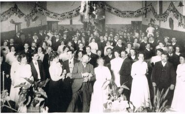 Photograph - PETER ELLIS COLLECTION: GROUP OF PEOPLE IN HALL