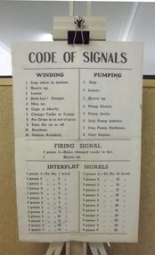 Document - CODE OF SIGNALS FOR ENGINE ROOM IN MINE