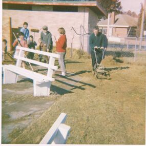 Photograph - BERT GRAHAM COLLECTION: MAN WITH MOWER