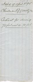 Document - CHRISTMAS REEF GOLD MINING CO. COLLECTION: CONTRACT FOR DRIVING 70 FEET EAST