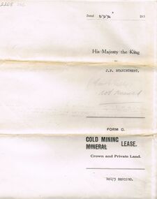 Document - MCCOLL, RANKIN AND STANISTREET COLLECTION:  MINING LEASE NO 10173 GARDEN GULLY SHAFT, 9th March, 1934