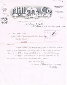 Document - MCCOLL, RANKIN AND STANISTREET COLLECTION:  GARDEN GULLY & MOON EXTENDED GOLD MINES