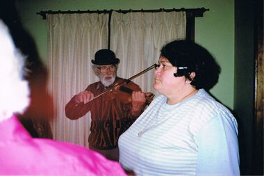 Photograph - PETER ELLIS COLLECTION: LES DOR PLAYING A FIDDLE