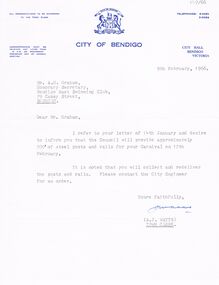 Document - BERT GRAHAM COLLECTION: BENDIGO EAST SWIMMING CLUB, 1958 - 1966